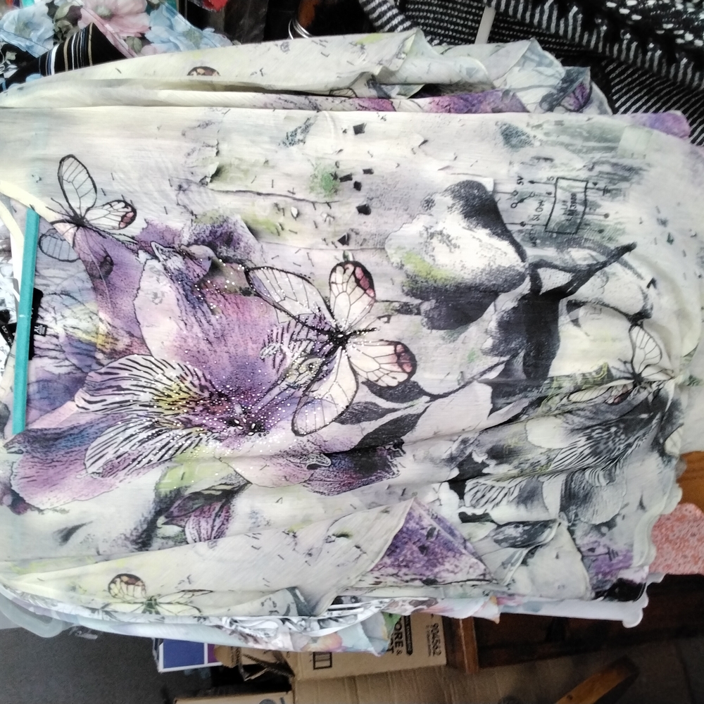 Floral Butterfly Print Blouse